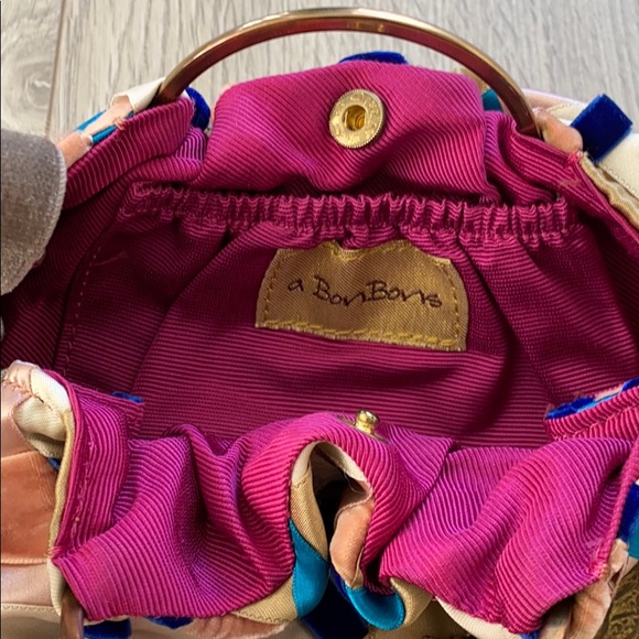 Woven ribbon multi colour clutch - Picture 3 of 6